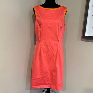 *J. MCLAUGHLIN* Sleeveless Coral Dress w/ Orange Trim Size 12